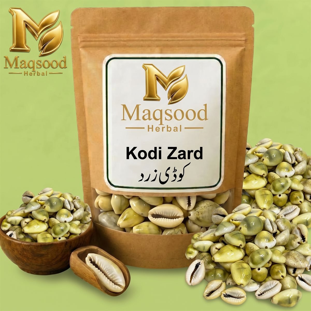 Yellow Cowrie Shell (Kodi Zard) by Maqsood Herbal